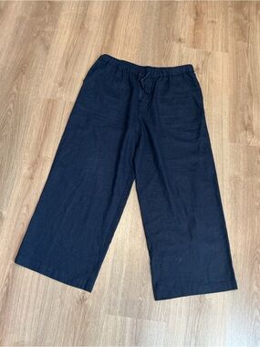 Women’s Casa cabana navy linen blend cropped pants